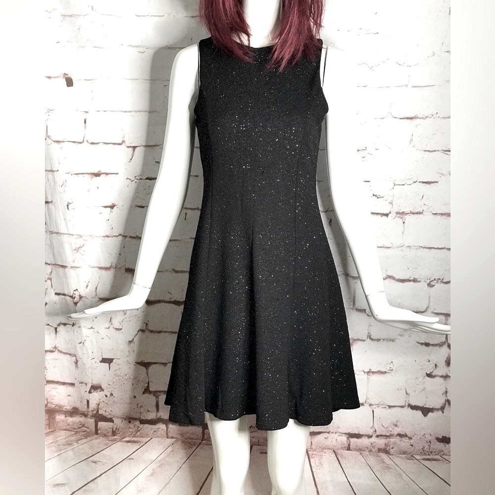 ZUNIE Multicolored Sparkly Black A-Line Keyhole Neck Party Dress GIRLS 16 - Picture 4 of 16